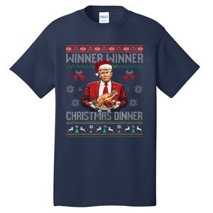 Winner Winner Christmas Dinner Santa Trump Ugly Sweater Xmas Tall T-Shirt