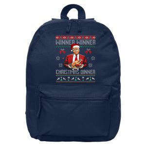 Winner Winner Christmas Dinner Santa Trump Ugly Sweater Xmas 16 in Basic Backpack