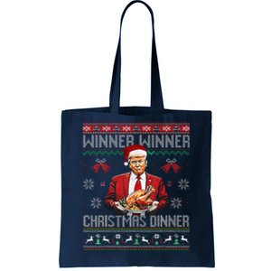 Winner Winner Christmas Dinner Santa Trump Ugly Sweater Xmas Tote Bag