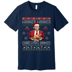 Winner Winner Christmas Dinner Santa Trump Ugly Sweater Xmas Premium T-Shirt