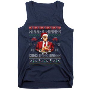 Winner Winner Christmas Dinner Santa Trump Ugly Sweater Xmas Tank Top