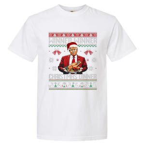 Winner Winner Christmas Dinner Santa Trump Ugly Sweater Xmas Garment-Dyed Heavyweight T-Shirt