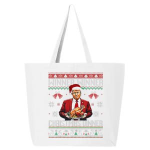 Winner Winner Christmas Dinner Santa Trump Ugly Sweater Xmas 25L Jumbo Tote