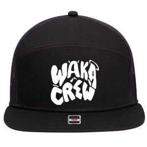 Waka Waka Crew Washed Powder 7 Panel Mesh Trucker Snapback Hat