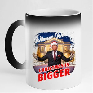 Winner Winner Christmas Is Bigger – President Trump Santa 11oz Black Color Changing Mug