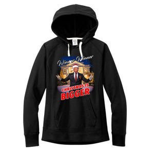 Winner Winner Christmas Is Bigger – President Trump Santa Women's Fleece Hoodie