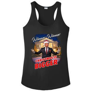 Winner Winner Christmas Is Bigger – President Trump Santa Ladies PosiCharge Competitor Racerback Tank