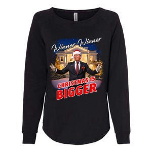 Winner Winner Christmas Is Bigger – President Trump Santa Womens California Wash Sweatshirt