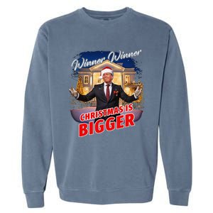 Winner Winner Christmas Is Bigger – President Trump Santa Garment-Dyed Sweatshirt