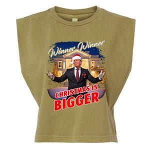 Winner Winner Christmas Is Bigger – President Trump Santa Garment-Dyed Women's Muscle Tee