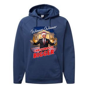 Winner Winner Christmas Is Bigger – President Trump Santa Performance Fleece Hoodie