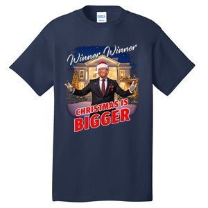 Winner Winner Christmas Is Bigger – President Trump Santa Tall T-Shirt