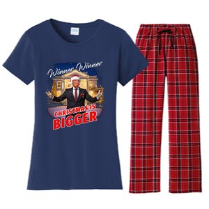 Winner Winner Christmas Is Bigger – President Trump Santa Women's Flannel Pajama Set