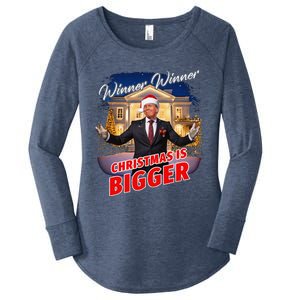 Winner Winner Christmas Is Bigger – President Trump Santa Women's Perfect Tri Tunic Long Sleeve Shirt