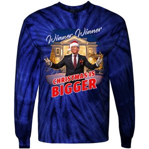 Winner Winner Christmas Is Bigger – President Trump Santa Tie-Dye Long Sleeve Shirt