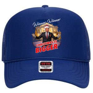 Winner Winner Christmas Is Bigger – President Trump Santa High Crown Mesh Back Trucker Hat