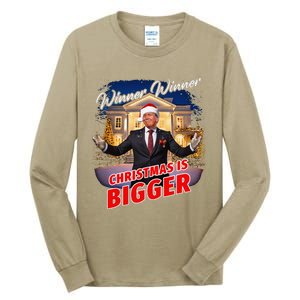 Winner Winner Christmas Is Bigger – President Trump Santa Tall Long Sleeve T-Shirt