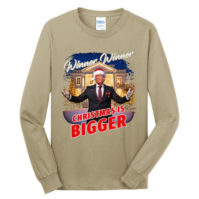 Winner Winner Christmas Is Bigger – President Trump Santa Tall Long Sleeve T-Shirt