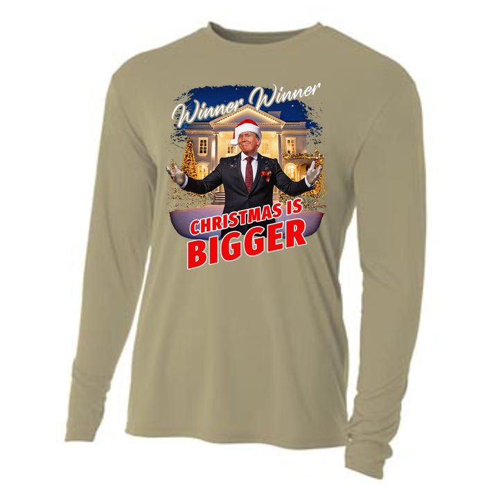 Winner Winner Christmas Is Bigger – President Trump Santa Cooling Performance Long Sleeve Crew