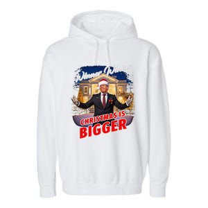 Winner Winner Christmas Is Bigger – President Trump Santa Garment-Dyed Fleece Hoodie