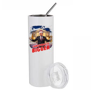 Winner Winner Christmas Is Bigger – President Trump Santa Stainless Steel Tumbler