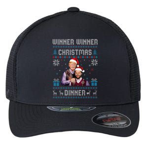 Winner Winner Christmas Dinner Santa Trump Ugly Sweater Xmas Flexfit Unipanel Trucker Cap