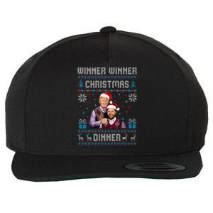 Winner Winner Christmas Dinner Santa Trump Ugly Sweater Xmas Wool Snapback Cap