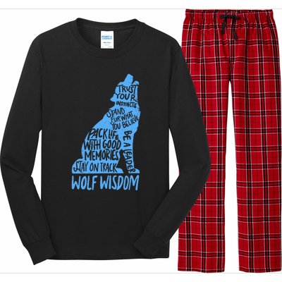 Wolf Wisdom Cute Wolves Lover Inspirational Sayings Quotes Long Sleeve Pajama Set