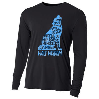 Wolf Wisdom Cute Wolves Lover Inspirational Sayings Quotes Cooling Performance Long Sleeve Crew