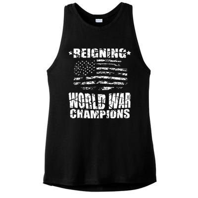 World War Champs Flag Ladies PosiCharge Tri-Blend Wicking Tank