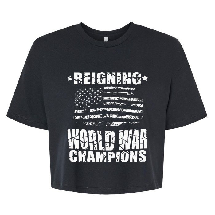 World War Champs Flag Bella+Canvas Jersey Crop Tee