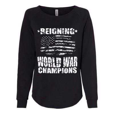 World War Champs Flag Womens California Wash Sweatshirt