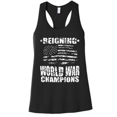 World War Champs Flag Women's Racerback Tank