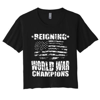 World War Champs Flag Women's Crop Top Tee