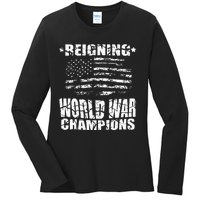 World War Champs Flag Ladies Long Sleeve Shirt