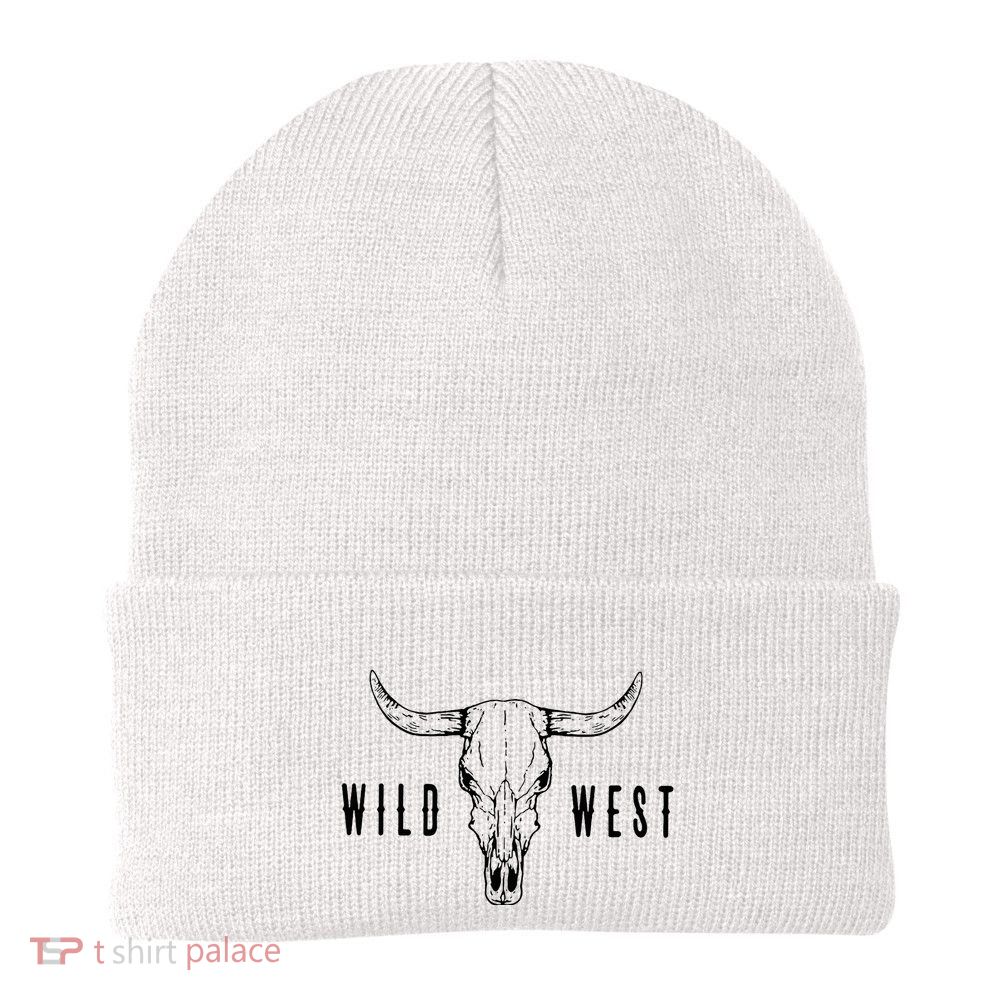 Wild West Cow Skull Knit Cap Winter Beanie
