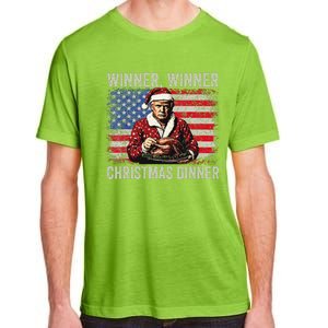 Winner Winner Christmas Dinner Santa Trump Us Flag Xmas Adult ChromaSoft Performance T-Shirt