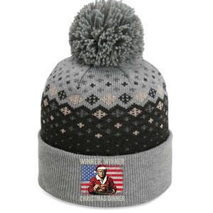 Winner Winner Christmas Dinner Santa Trump Us Flag Xmas The Baniff Cuffed Pom Beanie