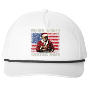 Winner Winner Christmas Dinner Santa Trump Us Flag Xmas Snapback Five-Panel Rope Hat