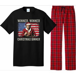 Winner Winner Christmas Dinner Santa Trump Us Flag Xmas Pajama Set