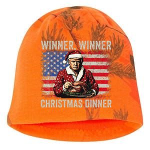 Winner Winner Christmas Dinner Santa Trump Us Flag Xmas Kati - Camo Knit Beanie