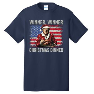 Winner Winner Christmas Dinner Santa Trump Us Flag Xmas Tall T-Shirt