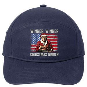 Winner Winner Christmas Dinner Santa Trump Us Flag Xmas 7-Panel Snapback Hat