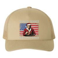 Winner Winner Christmas Dinner Santa Trump Us Flag Xmas Yupoong Adult 5-Panel Trucker Hat