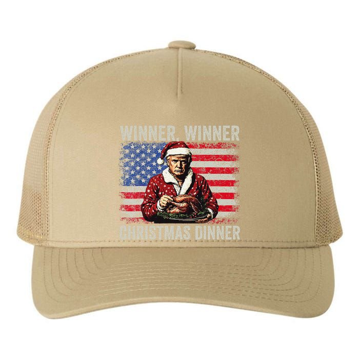 Winner Winner Christmas Dinner Santa Trump Us Flag Xmas Yupoong Adult 5-Panel Trucker Hat