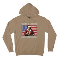 Winner Winner Christmas Dinner Santa Trump Us Flag Xmas Hoodie