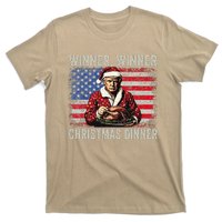 Winner Winner Christmas Dinner Santa Trump Us Flag Xmas T-Shirt