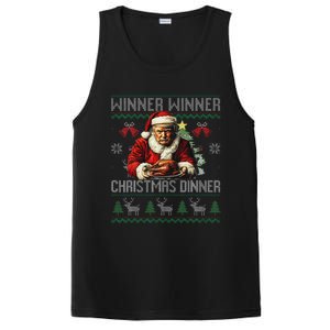 Winner Winner Christmas Dinner Santa Trump Ugly Sweater Xmas PosiCharge Competitor Tank