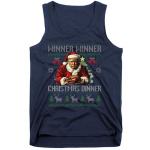 Winner Winner Christmas Dinner Santa Trump Ugly Sweater Xmas Tank Top