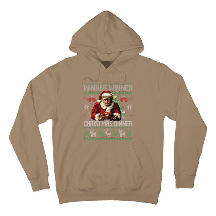 Winner Winner Christmas Dinner Santa Trump Ugly Sweater Xmas Hoodie